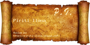 Piriti Ilona névjegykártya