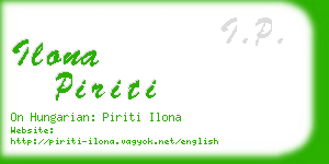 ilona piriti business card